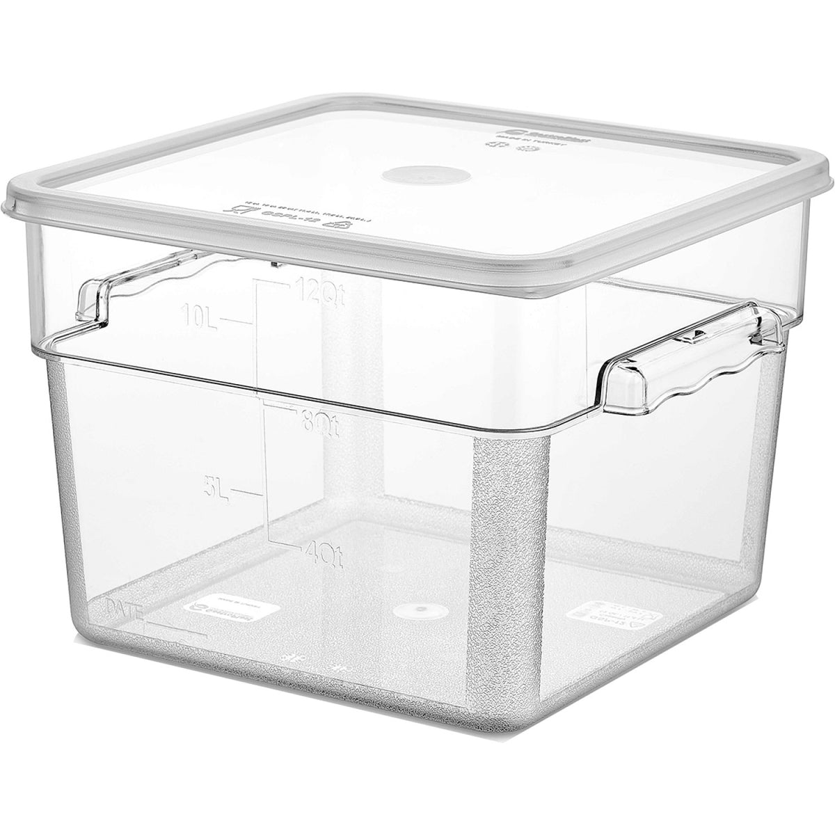 Pack of 6 Food storage Container with lid 11.4 litre 290x300x212mm Polypropylene | GSPP12+GSPPL12 - GSPP12-GSPPL12