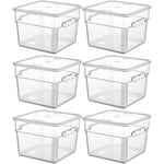 Pack of 6 Food storage Container with lid 11.4 litre 290x300x212mm Polypropylene | GSPP12+GSPPL12 - GSPP12-GSPPL12