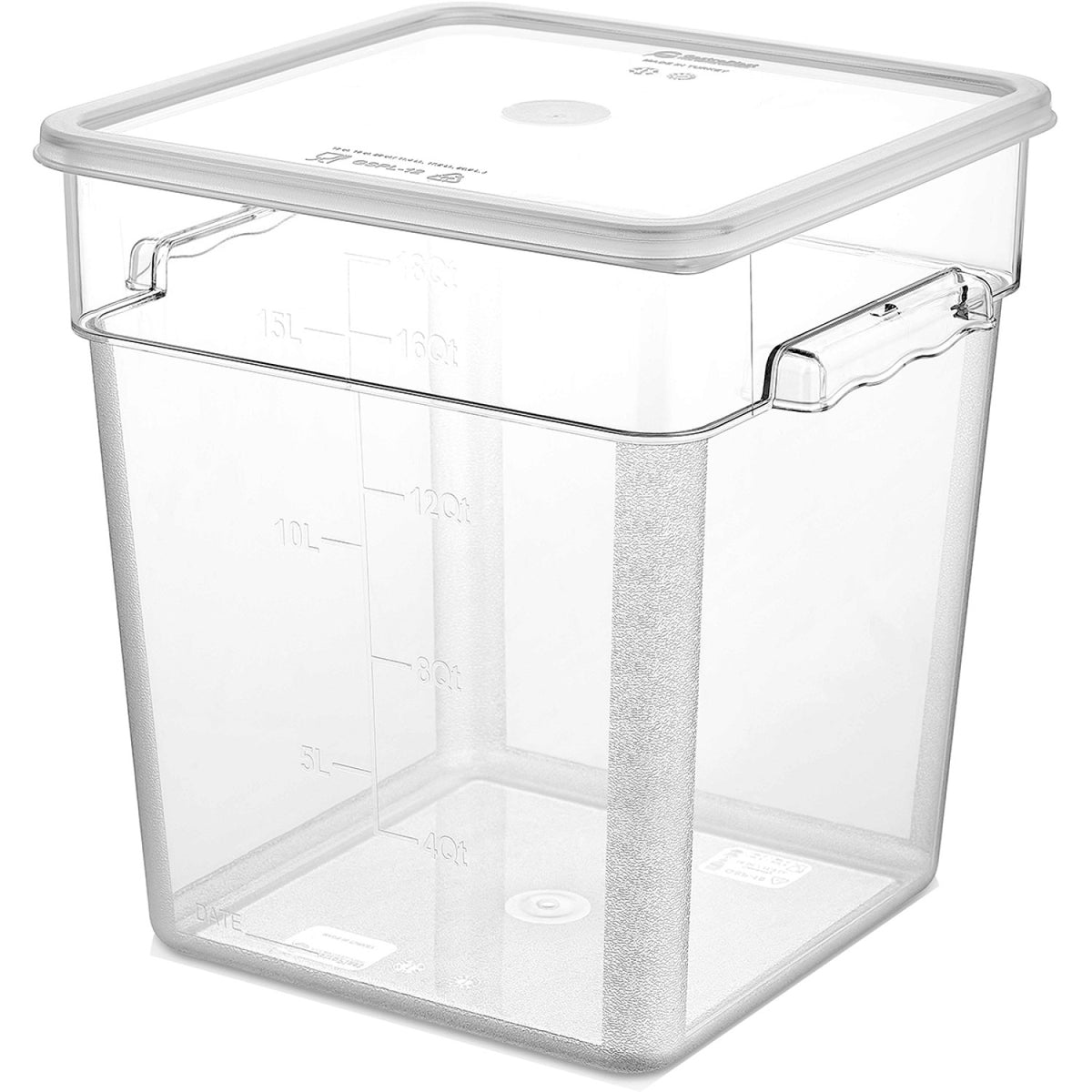 Pack of 6 Food storage Container with lid 17.2 litre 290x300x320mm Polypropylene | GSPP18+GSPPL12 - GSPP18-GSPPL12