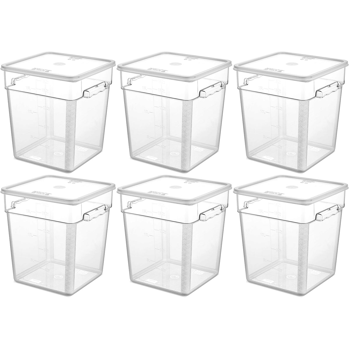 Pack of 6 Food storage Container with lid 17.2 litre 290x300x320mm Polypropylene | GSPP18+GSPPL12 - GSPP18-GSPPL12