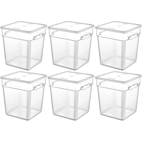 Pack of 6 Food storage Container with lid 17.2 litre 290x300x320mm Polypropylene | GSPP18+GSPPL12 - GSPP18-GSPPL12