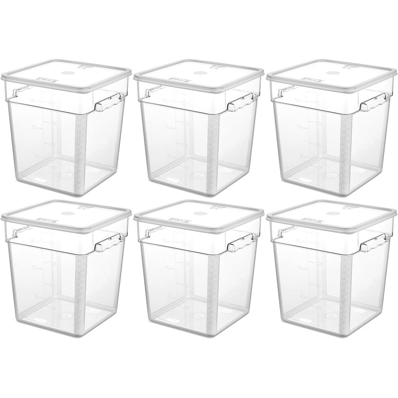 Pack of 6 Food storage Container with lid 17.2 litre 290x300x320mm Polypropylene | GSPP18+GSPPL12 - GSPP18-GSPPL12