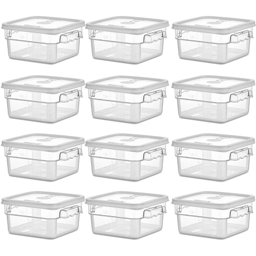 Pack of 12 Food storage Container with lid 1.9 litre 201x189x97mm Polypropylene | GSPP2+GSPPL2 - GSPP2-GSPPL2