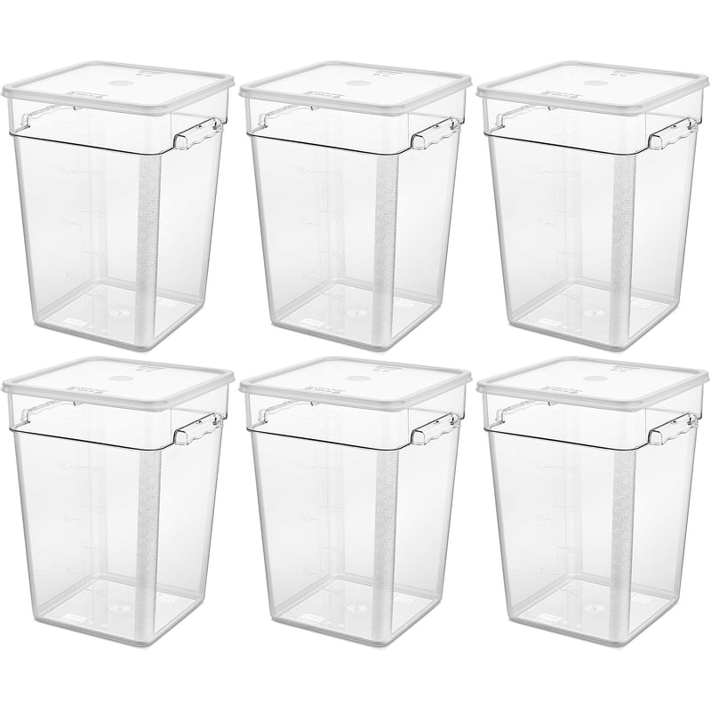 Pack of 6 Food storage Container with lid 20.8 litre 290x300x400mm Polypropylene | GSPP22+GSPPL12 - GSPP22-GSPPL12