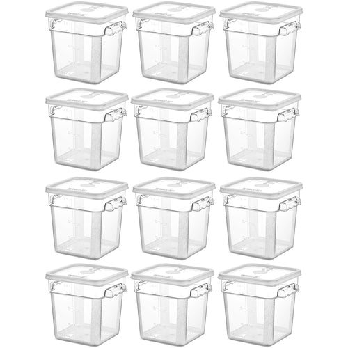 Pack of 12 Food storage Container with lid 3.8 litre 201x189x187mm Polypropylene | GSPP4+GSPPL2 - GSPP4-GSPPL2