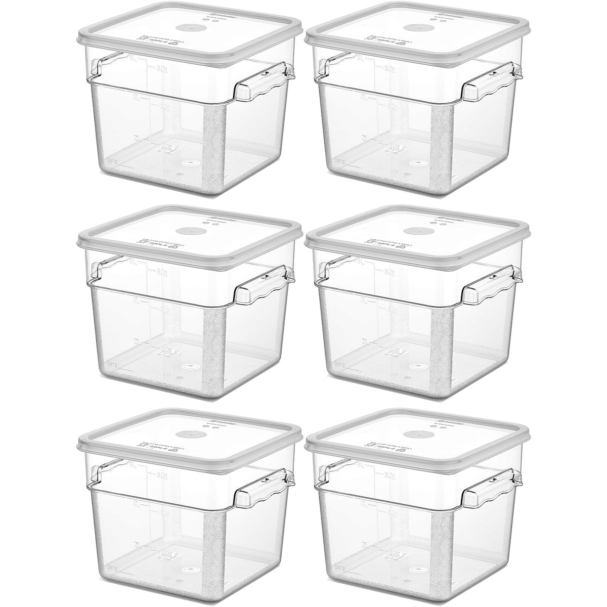 Pack of 12 Food storage Container with lid 5.7 litre 242x232x191mm Polypropylene | GSPP6+GSPPL6 - GSPP6-GSPPL6