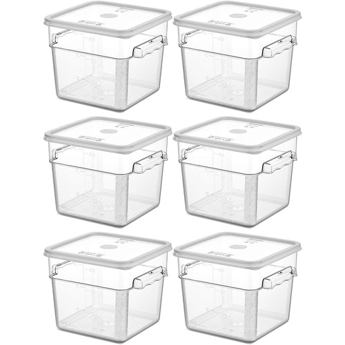 Pack of 12 Food storage Container with lid 5.7 litre 242x232x191mm Polypropylene | GSPP6+GSPPL6 - GSPP6-GSPPL6