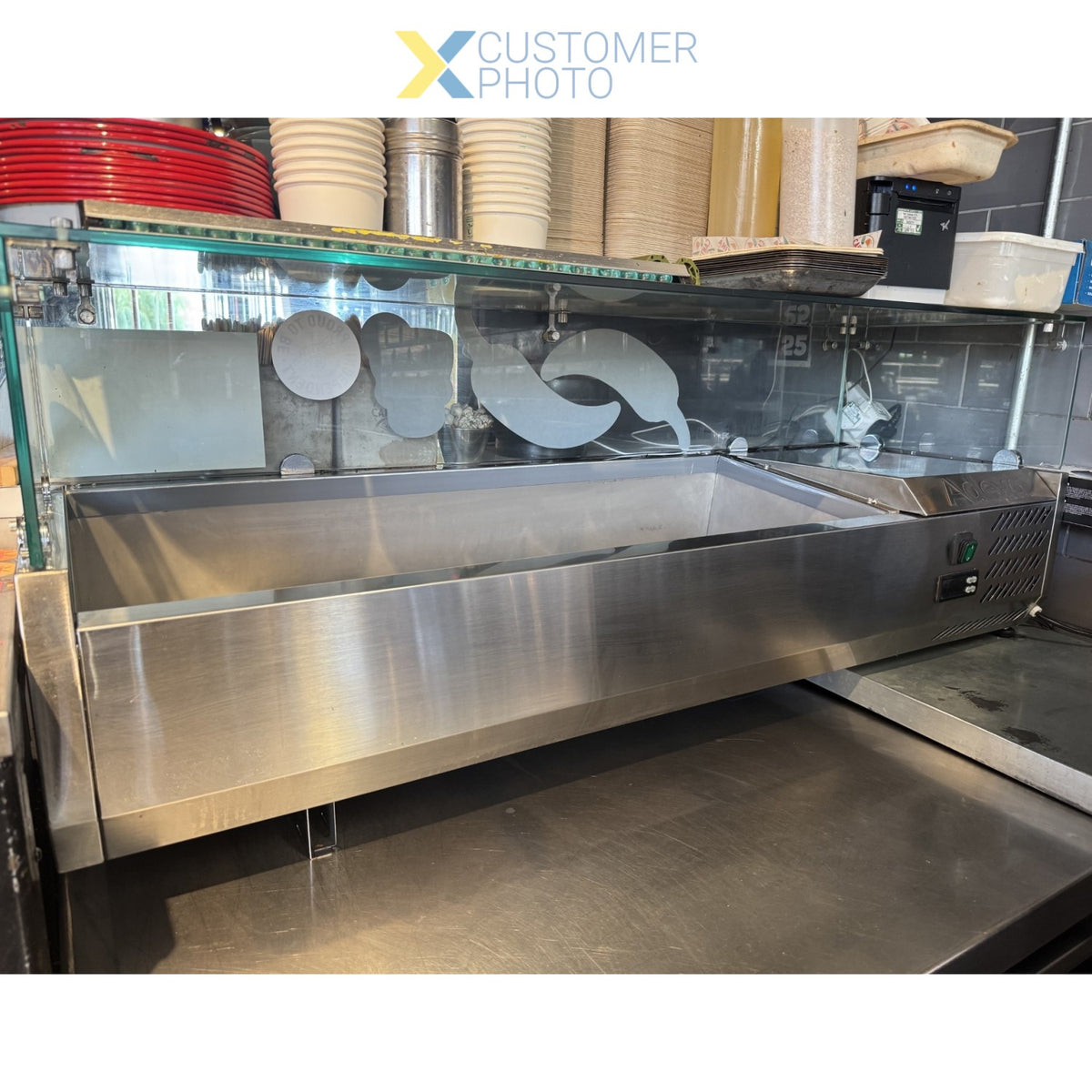 Refrigerated Servery Prep Top 1200mm 4xGN1/3 Depth 380mm Glass top - GT512