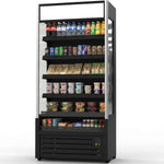 Wall Cabinet Multi Deck Refrigerator 300 litres Curved Front Black 900x720x2020mm - GTO3900
