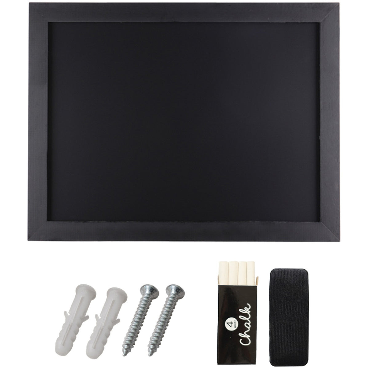 Wall-Mounted Chalk Board with Magnetic Surface Black Frame 18"×24" (457×610mm) - GWA284
