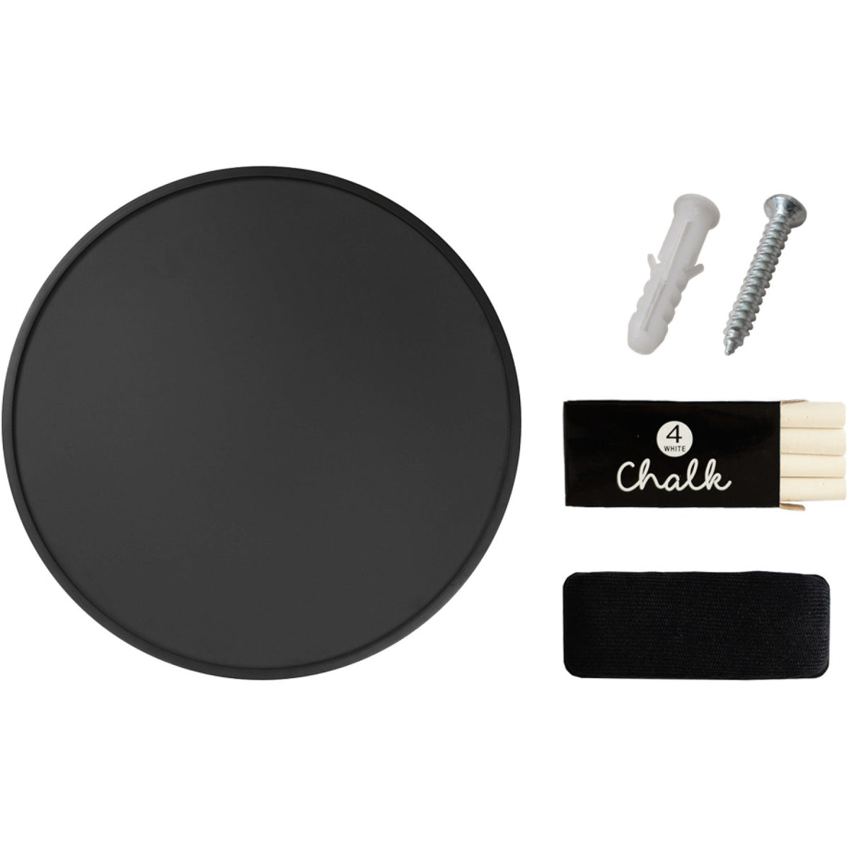 Wall-Mounted Circle Chalk Board with Magnetic Surface Black Frame ∅24" (610mm) - GWA300