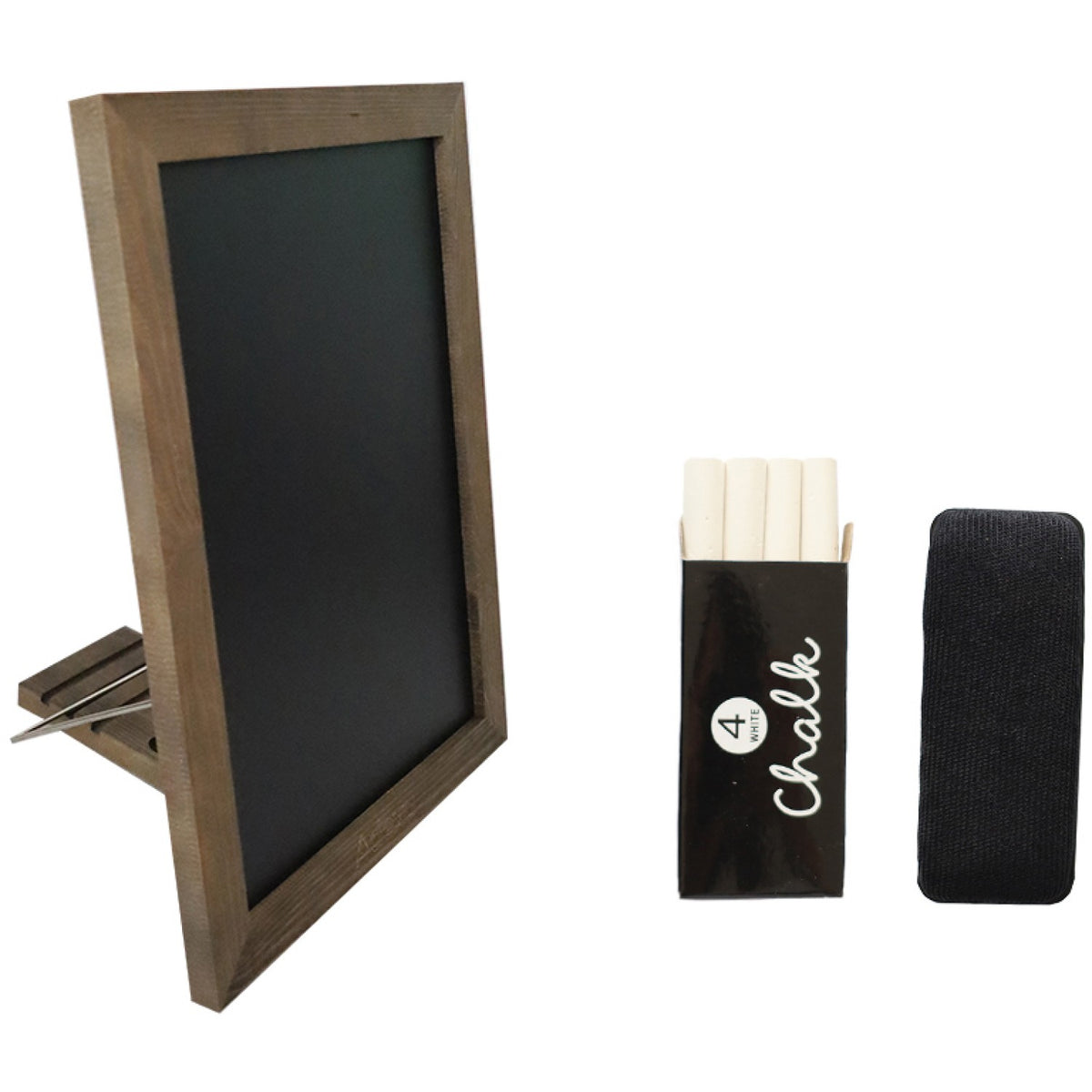 Tabletop Magnetic Chalk Board with Magnetic Surface and Adjustable Stand Brown Frame 11"×15" (279×381mm) - GWA312