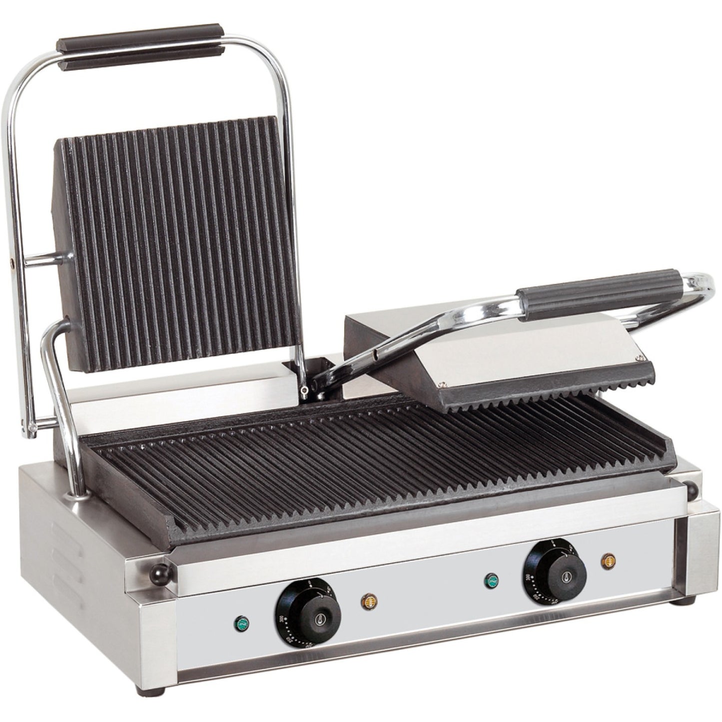 Heavy Duty Twin Panini Contact grill 3.6kW Ribbed - EG03A