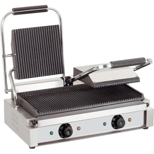 Heavy Duty Twin Panini Contact grill 3.6kW Ribbed - EG03A
