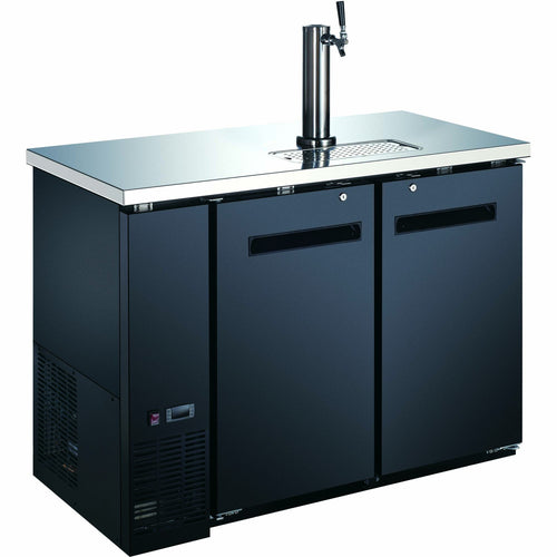 Commercial Direct Draw Beer Dispenser - Twin Door Keg Cooler with Single Beer Tap Black - GXX201