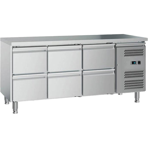 Commercial Refrigerated Counter 6 Drawers GN1/1 1600x700x650mm - GXX616