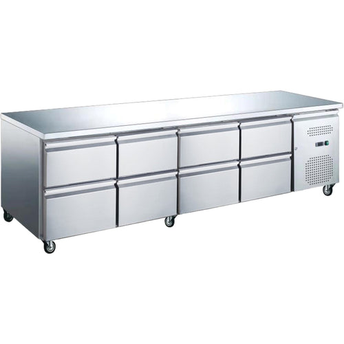 Commercial Refrigerated Counter 8 Drawers GN1/1 2000x700x650mm - GXX624