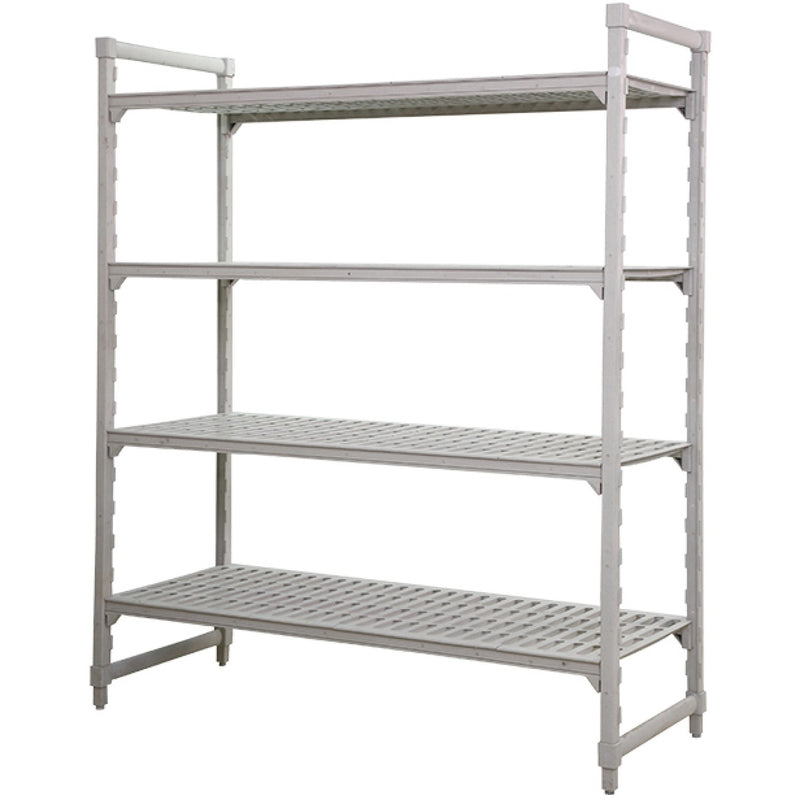 4-Tier Heavy-Duty Polymer Cold Room / Wet Area Shelving Units - Vented Shelves 910×357×1796mm - GZFH1502