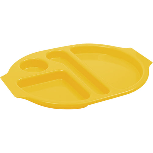 Compartment Fast Food Tray Yellow Polycarbonate (PC) 377x280x25mm - GZFH7164