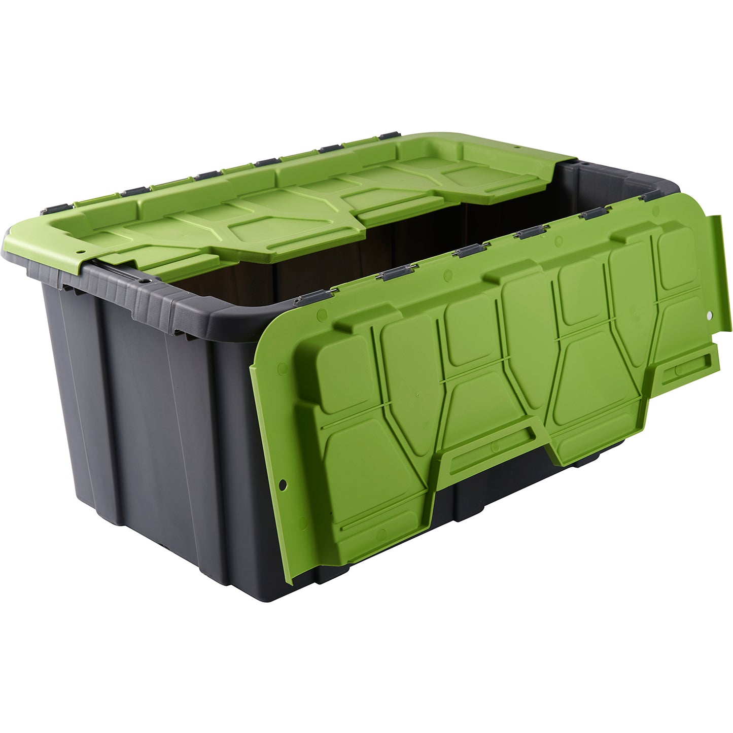 Pack of 8 Plastic Storage Box with Lid 57 litre 660x410x310mm Polypropylene - H0057F