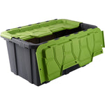 Pack of 8 Plastic Storage Box with Lid 57 litre 660x410x310mm Polypropylene - H0057F