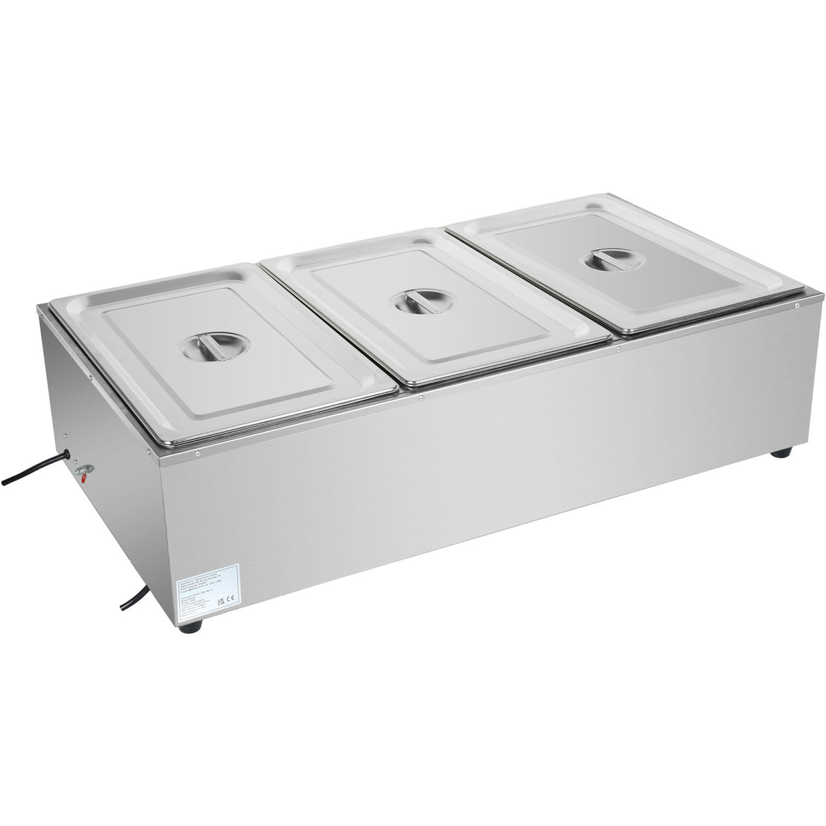 Commercial XL Bain Marie with Drain Tap 3xGN1/1 1040x560x280mm - HB3XL