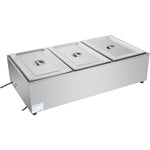 Commercial XL Bain Marie with Drain Tap 3xGN1/1 1040x560x280mm - HB3XL