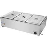 Commercial XL Bain Marie with Drain Tap 3xGN1/1 1040x560x280mm - HB3XL