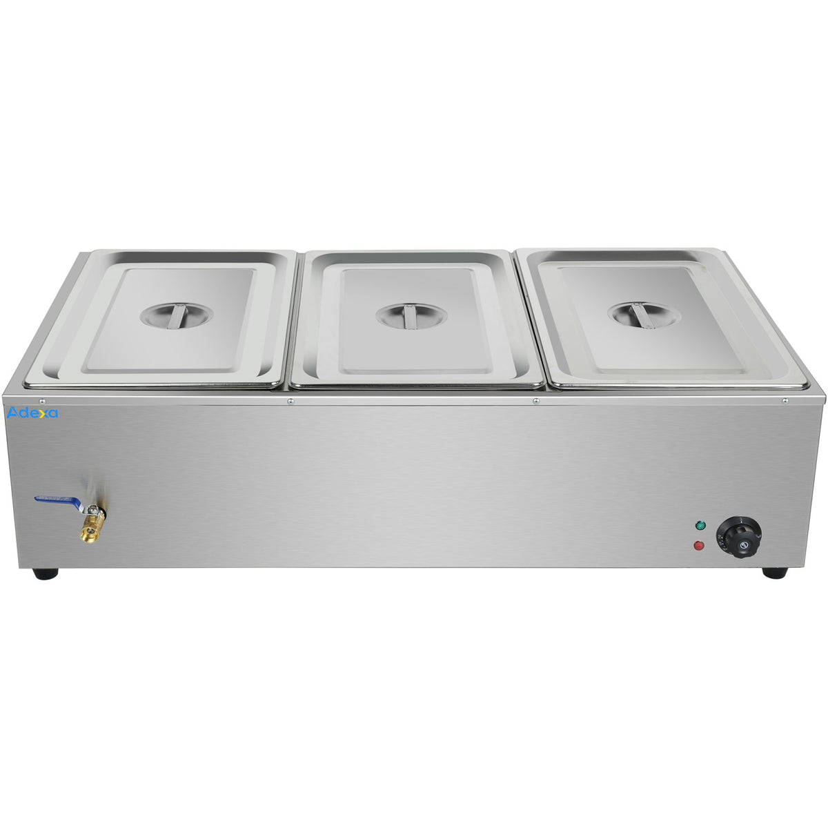 Commercial XL Bain Marie with Drain Tap 3xGN1/1 1040x560x280mm - HB3XL