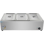 Commercial XL Bain Marie with Drain Tap 3xGN1/1 1040x560x280mm - HB3XL