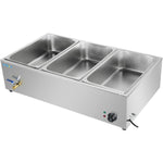 Commercial XL Bain Marie with Drain Tap 3xGN1/1 1040x560x280mm - HB3XL