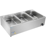 Commercial XL Bain Marie with Drain Tap 3xGN1/1 1040x560x280mm - HB3XL