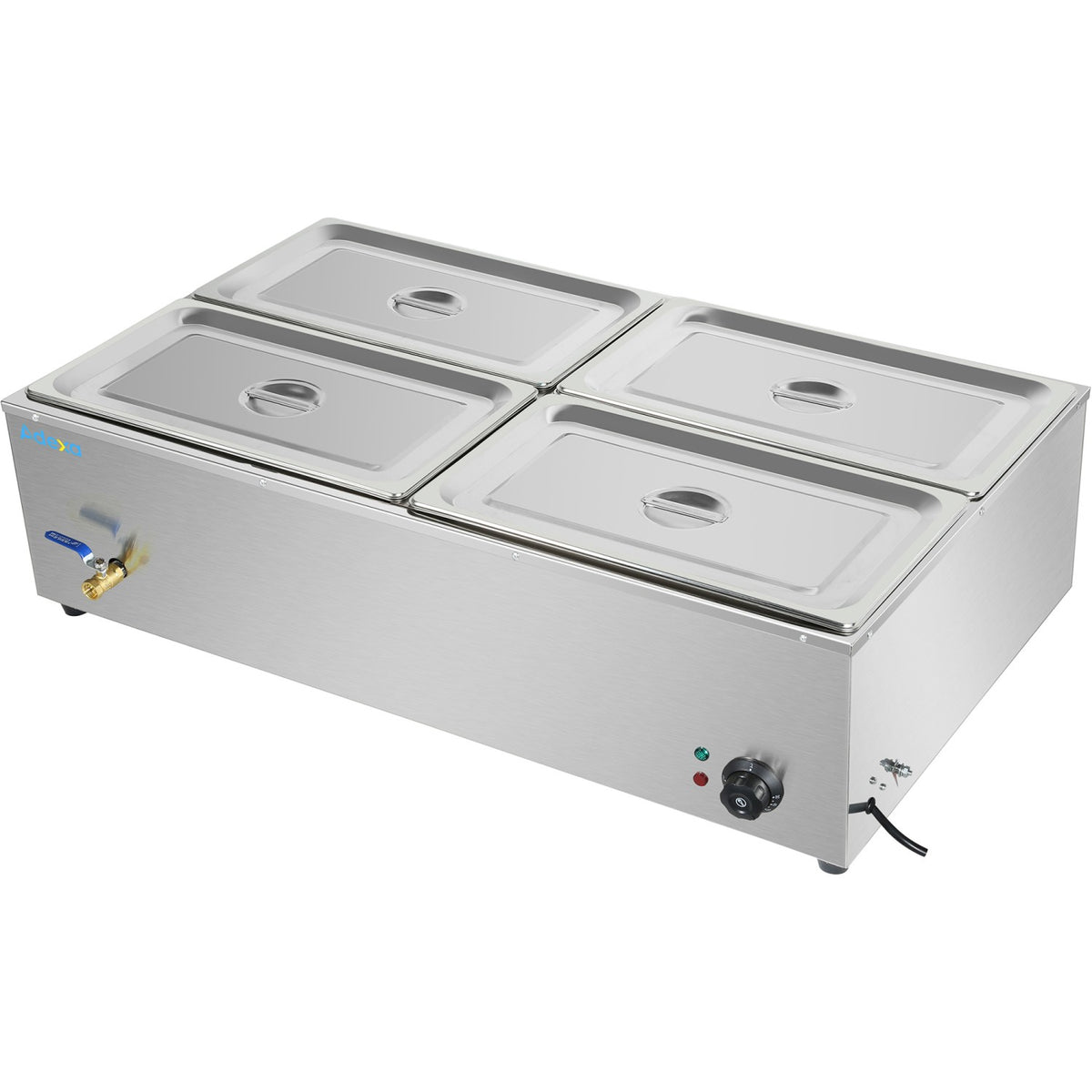 Commercial XL Bain Marie with Drain Tap 4xGN1/1 1100x700x280mm - HB4XL