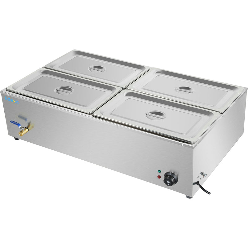 Commercial XL Bain Marie with Drain Tap 4xGN1/1 1100x700x280mm - HB4XL