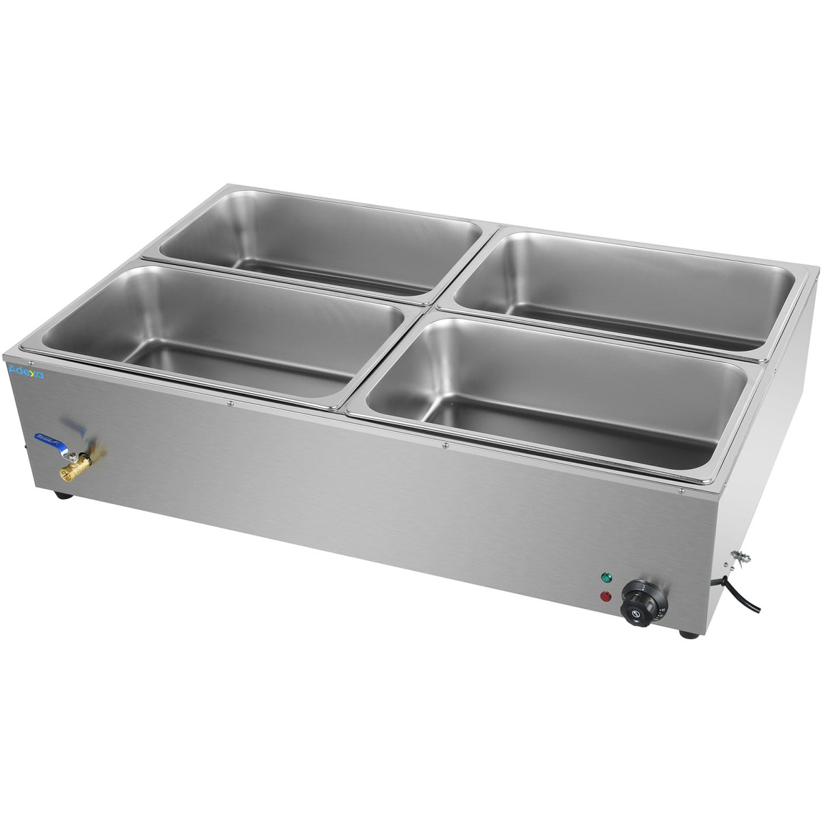 Commercial XL Bain Marie with Drain Tap 4xGN1/1 1100x700x280mm - HB4XL