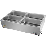Commercial XL Bain Marie with Drain Tap 4xGN1/1 1100x700x280mm - HB4XL