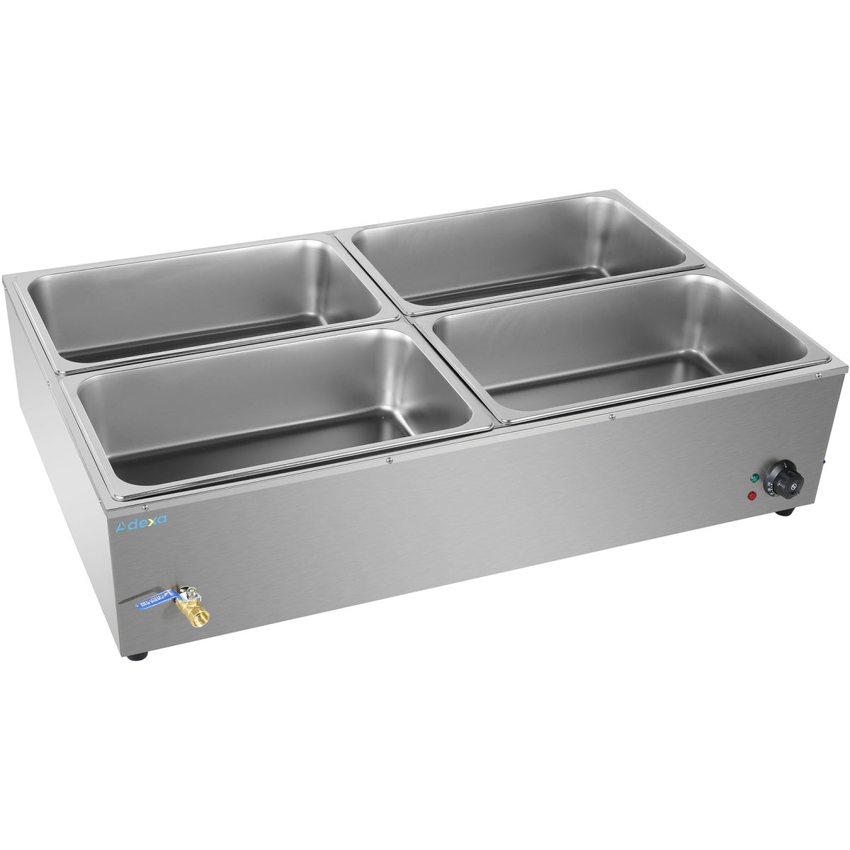 Commercial XL Bain Marie with Drain Tap 4xGN1/1 1100x700x280mm - HB4XL