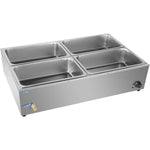 Commercial XL Bain Marie with Drain Tap 4xGN1/1 1100x700x280mm - HB4XL
