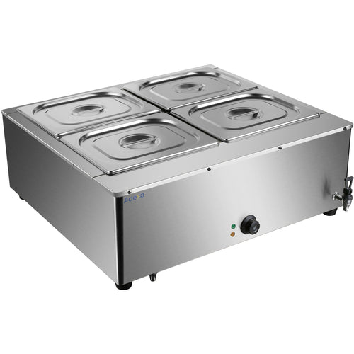 Commercial Electric Bain Marie 4xGN1/2 3000W Countertop 750x750x275mm - HB750