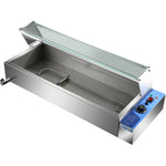 Commercial Bain Marie with Glass top sneeze guard 3xGN1/2 - HBM23