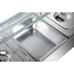 Commercial Bain Marie with Glass top sneeze guard 5xGN1/2 - HBM25