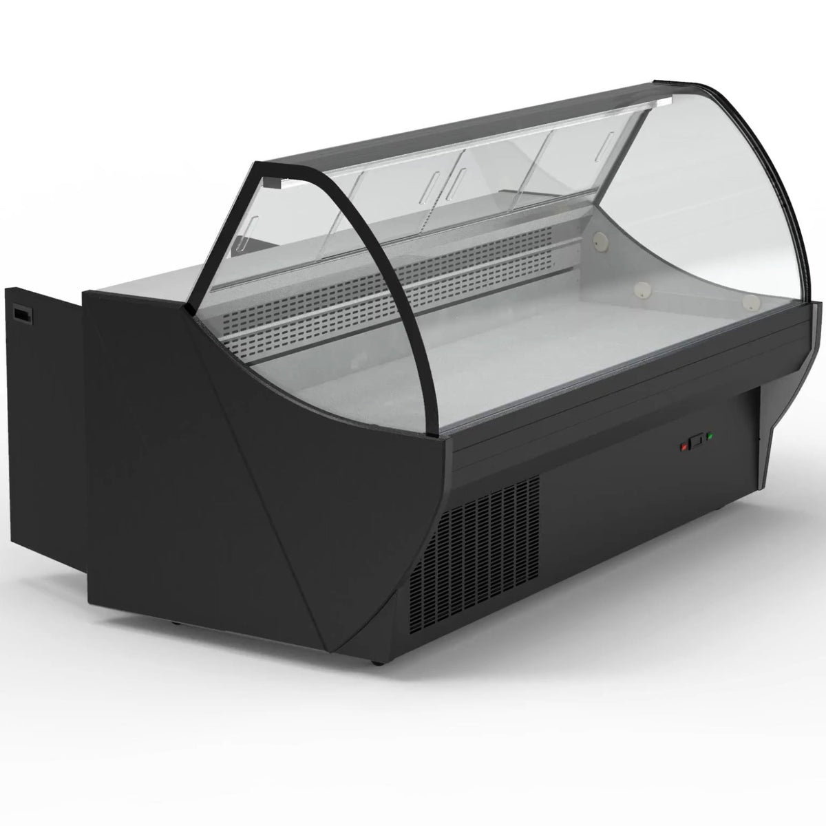 Serve over Deli counter Curved glass front Width 1520mm Black - HC84V1052