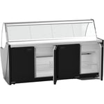 Serve over Deli counter Curved glass front Width 1520mm Black - HC84V1052