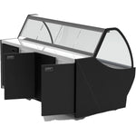 Serve over Deli counter Curved glass front Width 1520mm Black - HC84V1052
