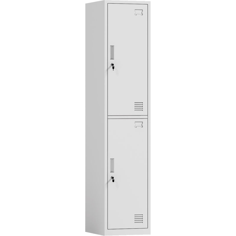 Commercial White 2 Door Locker 380x450x1800mm - HDGZ02WHITE