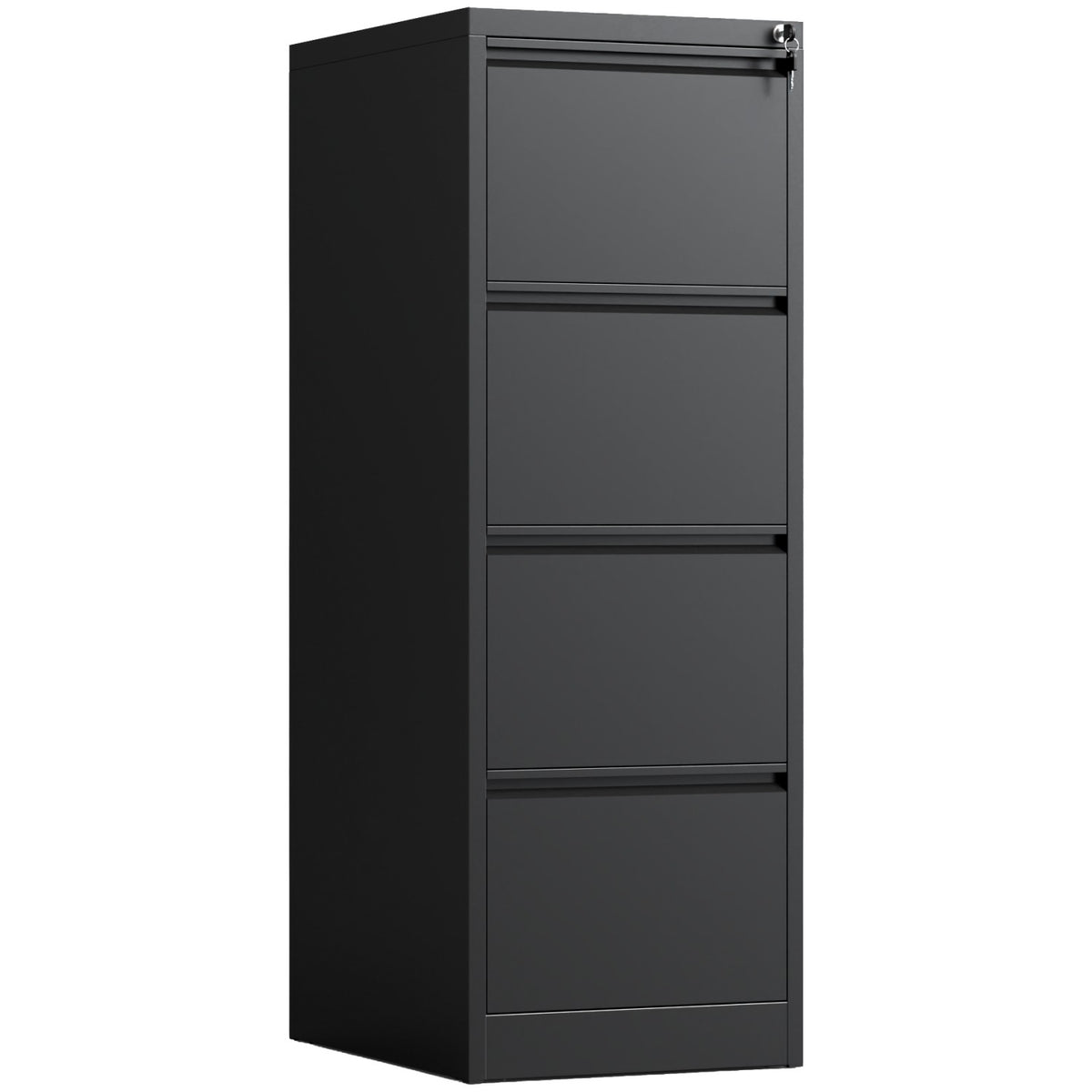 Professional 4 Drawer Filing Cabinet 460 x 600 x 1315mm Black - HDKF04BLACK