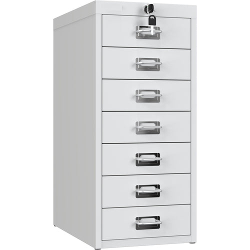 Professional 7-Drawer Lockable Metal Storage Cabinet 280x425x627mm White - HDKS07LOCKWHITE