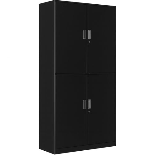 Professional Double Filing Cabinet 900x390x1800mm Black - HDW04BLACK