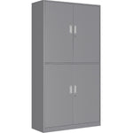 Professional Double Filing Cabinet 900x390x1800mm Grey - HDW04GREY