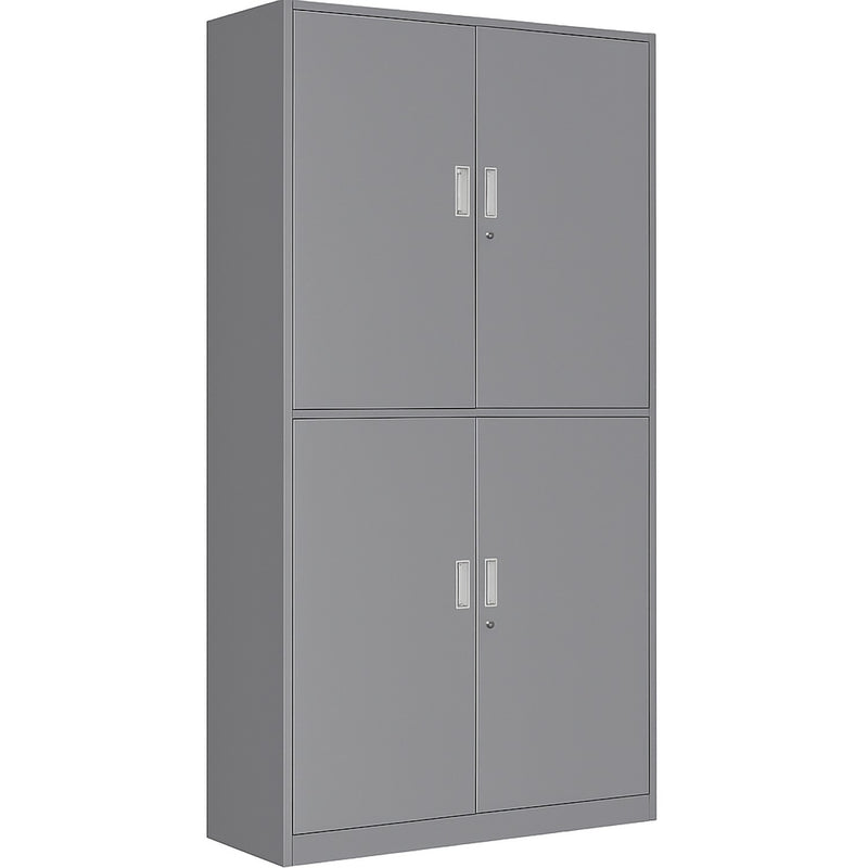 Professional Double Filing Cabinet 900x390x1800mm Grey - HDW04GREY